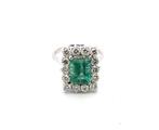 Ring - 18 karaat Witgoud Smaragd - Diamant, Handtassen en Accessoires, Ringen, Nieuw