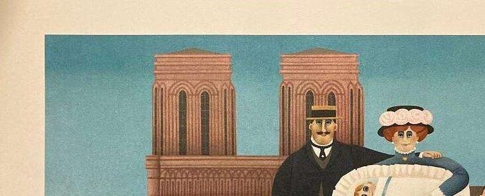 Jan Balet (1913-2009) - Family At Notre Dame, Antiek en Kunst, Antiek | Overige Antiek