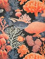 Schilderachtige stof met koralen en vissen - 300x280cm -