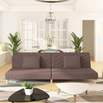 vidaXL Slaapbank 2-zits met 2 kussens stof taupe, Verzenden