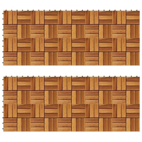vidaXL Terrastegels 30 x 30 cm Acacia set van 20, Doe-het-zelf en Bouw, Vloerdelen en Plavuizen, Nieuw, Verzenden