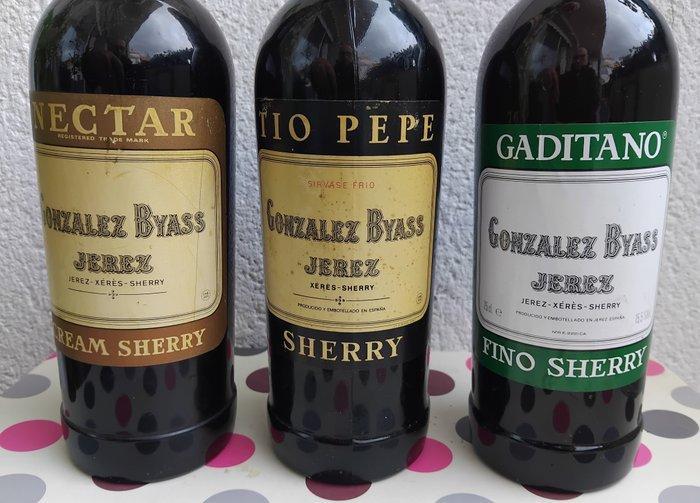 1970 Gonzalez Byass - Jerez - 3 Fles (0,7 liter), Verzamelen, Wijnen
