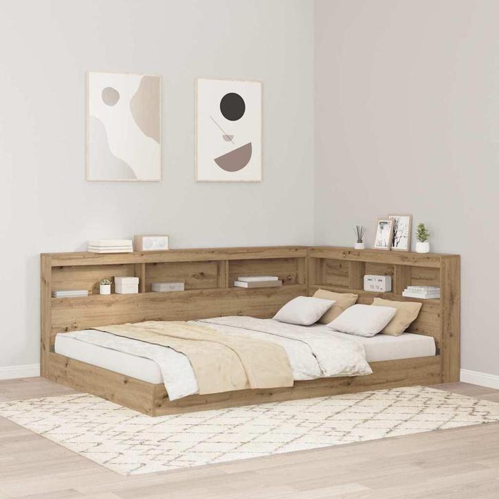 vidaXL Opberghoofdbord artisanaal eikenkleurig 140 cm, Huis en Inrichting, Slaapkamer | Bedden, Nieuw, Verzenden