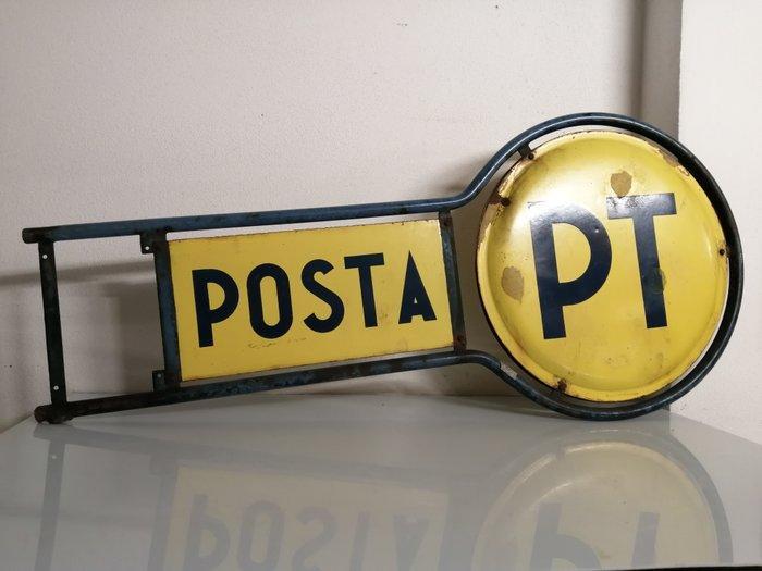 Emaille bord - Poste e Telegrafo - Italië jaren 60 - IJzer, Antiek en Kunst, Antiek | Wandborden en Tegels