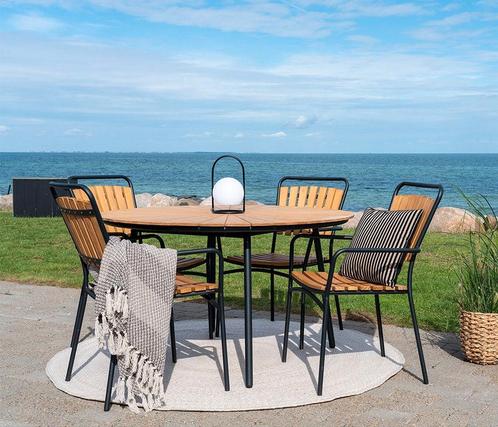 Tuintafel rond bruin | Kunststof blad Ø130 cm, Tuin en Terras, Tuintafels, Nieuw, Rond, Verzenden