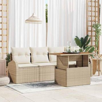 vidaXL Tuinbank Set 5 pcs beige en crèmekleurig 100 x 55 x, Verzenden