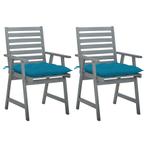 vidaXL Chaises à dîner dextérieur 2 pcs avec coussins, Neuf, Verzenden