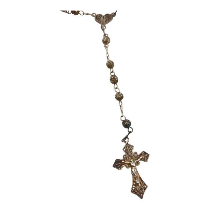 Antiek Rozenkrans - Zilver - 1970-1980 - Zilveren rozenkrans, Antiquités & Art, Art | Art non-occidental