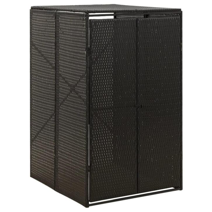 vidaXL Containerberging enkel 70x80x117 cm poly rattan zwart, Doe-het-zelf en Bouw, Containers, Verzenden