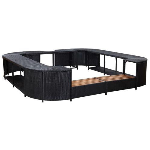 vidaXL Spa-ombouw vierkant 268x268x55 cm poly rattan zwart, Tuin en Terras, Zwembaden, Nieuw, Verzenden