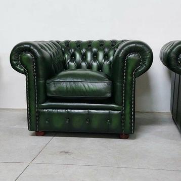 Chesterfield style - Fauteuil (2) - club nieuwe - Hout,, Antiek en Kunst