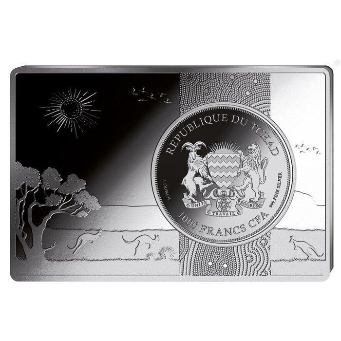 Tsjaad. 1 oz 1000 CFA Chad Kangaroo Silver Coin-bar Set, Timbres & Monnaies, Métaux nobles & Lingots