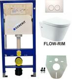 Geberit UP 100 Flow Rim wc+zitt.+ Delta 21 wit, Bricolage & Construction, Sanitaire, Ophalen of Verzenden