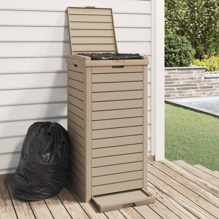vidaXL Vuilnisbak voor buiten 41x41x86 cm polypropeen, Huis en Inrichting, Woonaccessoires | Prullenbakken, Nieuw, Verzenden