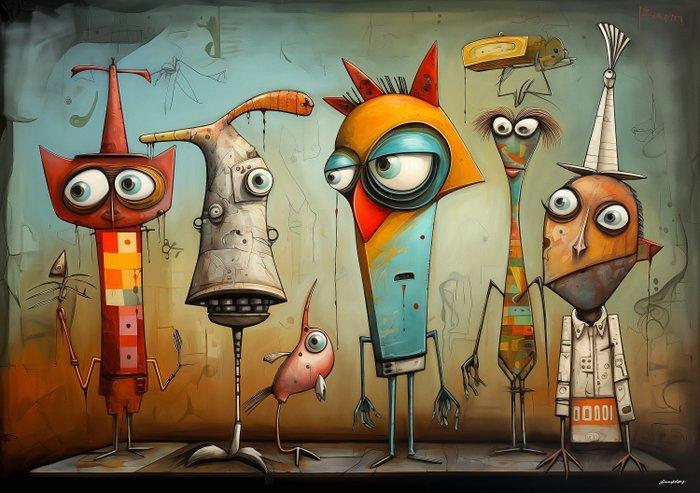 Giancarlo Colombo - GCD Art - Weirdos #75, Antiquités & Art, Art | Peinture | Moderne