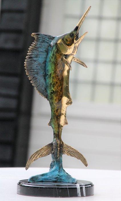 sculptuur, grote bronzen Marlijn Vis Sculptuur geheel in, Antiek en Kunst, Kunst | Designobjecten
