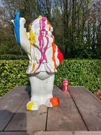 Beeld, large white garden gnome 65 cm high - 65 cm -