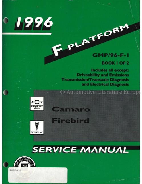 1996 CHEVROLET CAMARO | PONTIAC FIREBIRD WERKPLAATSHANDBOEK, Auto diversen, Handleidingen en Instructieboekjes