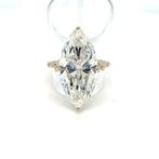 Ring - 14 karaat Geel goud - 10.01ct. tw. Diamant, Handtassen en Accessoires, Nieuw