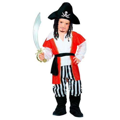 Piraat Kostuum Rood Wit Jongen Gestreept, Kinderen en Baby's, Carnavalskleding en Verkleedspullen, Nieuw, Verzenden