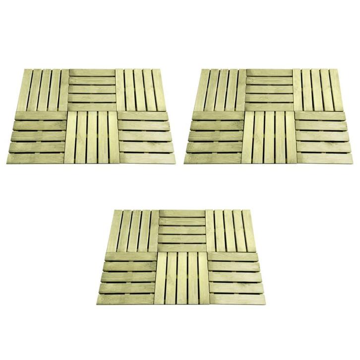 vidaXL 18 st Terrastegels 50x50 cm hout groen, Doe-het-zelf en Bouw, Vloerdelen en Plavuizen, Nieuw, Verzenden