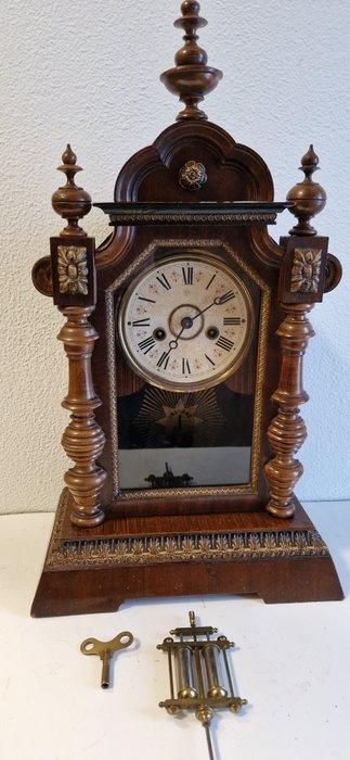 Horloge de table - junghans - Bois, Verre, Laiton -, Antiek en Kunst, Antiek | Klokken