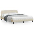 vidaXL Cadre de lit avec tête de lit Crème 160 x 200 cm, Maison & Meubles, Chambre à coucher | Lits, Neuf, Verzenden