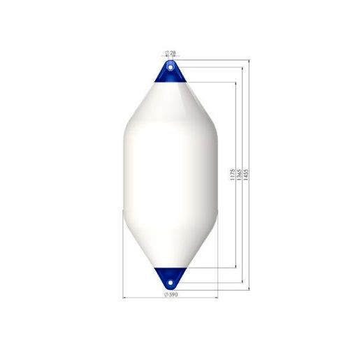 Bieden: Polyform F11 white heavy duty fender 145 x 60 cm, Watersport en Boten, Bootonderdelen, Ophalen of Verzenden
