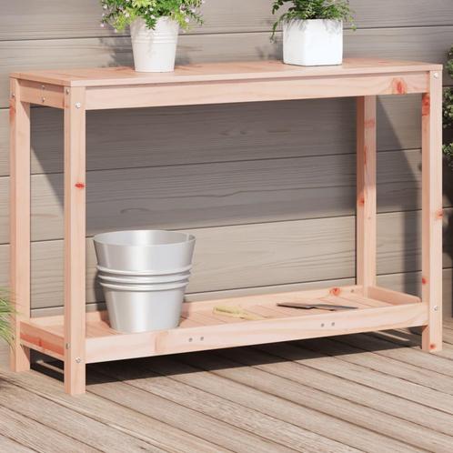 vidaXL Oppottafel met schap 108x35x75 cm massief douglashout, Tuin en Terras, Bloembakken en Plantenbakken, Nieuw, Verzenden