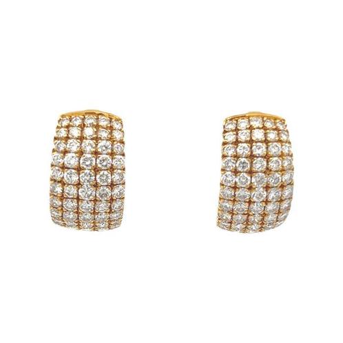 Boucles doreilles - 18 carats Or jaune Diamant (Naturelle), Handtassen en Accessoires, Oorbellen