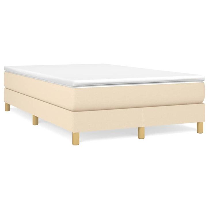 vidaXL Boxspring met matras stof crèmekleurig 120x190 cm, Maison & Meubles, Chambre à coucher | Lits, Envoi