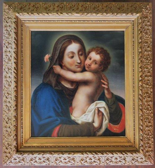 Italiaanse school (XIX) - Madonna mit Kind, Antiek en Kunst, Kunst | Schilderijen | Klassiek