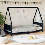 vidaXL Kinderbedframe 90x200 cm massief grenenhout zwart, Verzenden, Nieuw