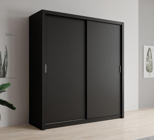 Kledingkast mat zwart - 200x62x215 - Kleerkast schuifdeuren, Maison & Meubles, Armoires | Autre, Envoi