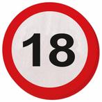 Servetten 18 Jaar Verkeersbord 33cm 20st, Hobby en Vrije tijd, Verzenden, Nieuw