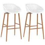 vidaXL Barstoelen 2 st wit, Huis en Inrichting, Barkrukken, Verzenden, Nieuw