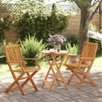 vidaXL Ensemble de bistro pliable 3 pcs bois dacacia, Tuin en Terras, Verzenden