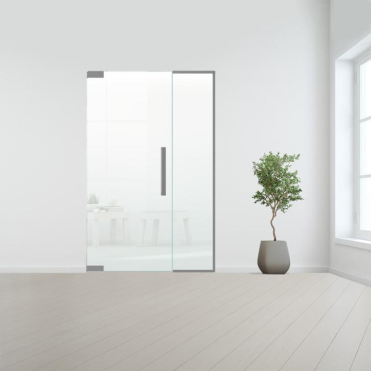 Glazen binnendeur met zijlicht zonder kozijn RVS beslag-Link, Doe-het-zelf en Bouw, Glas en Ramen, Nieuw, Verzenden