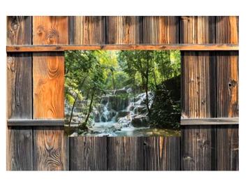 Customize-it - Waterval tredes 70x50cm Tuinschilderij beschikbaar voor biedingen