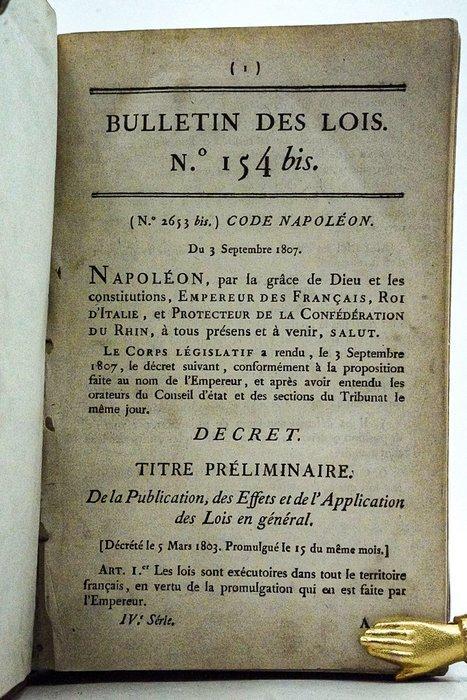 Napoléon - Code Napoléon - 1807, Antiek en Kunst, Antiek | Boeken en Manuscripten