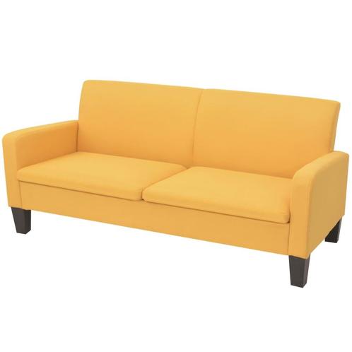 vidaXL Driezitsbank 180x65x76 cm geel, Huis en Inrichting, Zetels | Zetels, Nieuw, Verzenden