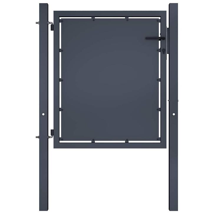 vidaXL Tuinpoort staal 100x75 cm antraciet, Tuin en Terras, Tuinpoorten, Nieuw, Verzenden