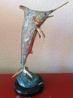 Sculpture, Marlin jumping out of the sea - 40 cm - Bronze