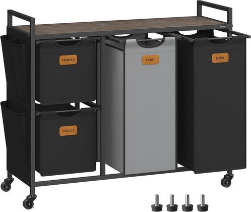 Waskar - Sorteerder - Rollend - Zwart-Duifgrijs, Huis en Inrichting, Badkamer | Badtextiel en Accessoires, Nieuw, Ophalen of Verzenden