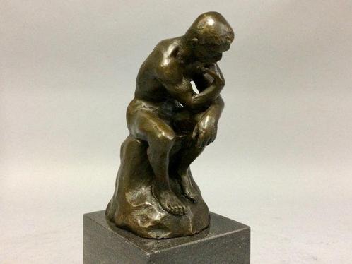 Beeldje, De Denker naar Rodin - 1,9 kg - 20 cm - Brons, Antiek en Kunst, Antiek | Keramiek en Aardewerk