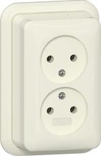 Gira Dubbele Stopcontact 16A 250V Opbouw Wit - 479110, Doe-het-zelf en Bouw, Verzenden, Nieuw