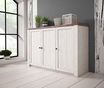 Dressoir Parello 4 - Wit - Eiken - 130 cm, Verzenden, Nieuw, 25 tot 50 cm, 100 tot 150 cm