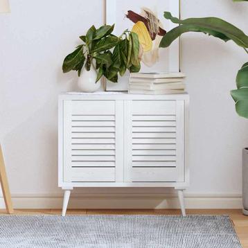 vidaXL Kastdeuren louvredesign 2 st 39,5x29,5 cm wit, Doe-het-zelf en Bouw, Verzenden, Nieuw