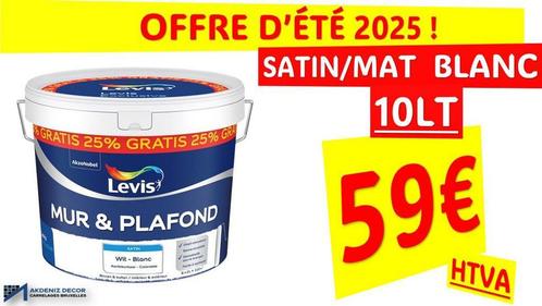 PEINTURE LEVIS SATIN/MAT BLANC 10LT PROMO D ETE, Doe-het-zelf en Bouw, Verf, Beits en Lak, Ophalen