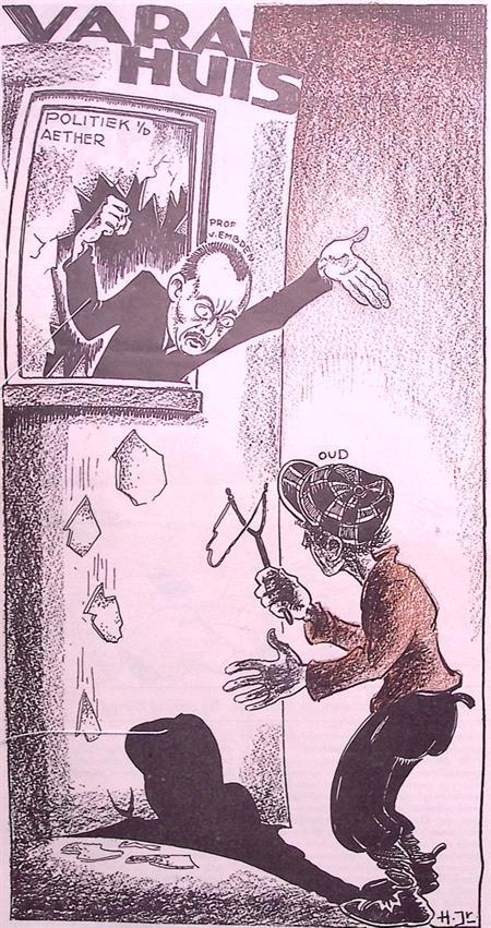 Van Embden en Pieter Oud als Kain en Abel op spotprent, Antiek en Kunst, Kunst | Litho's en Zeefdrukken, Verzenden